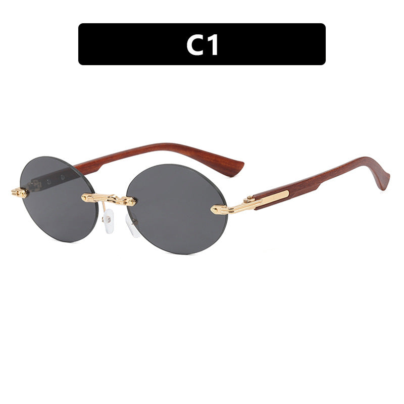 Damen runde Sonnenbrille mit elegantem Holzrahmen und UV-Schutz Brehn