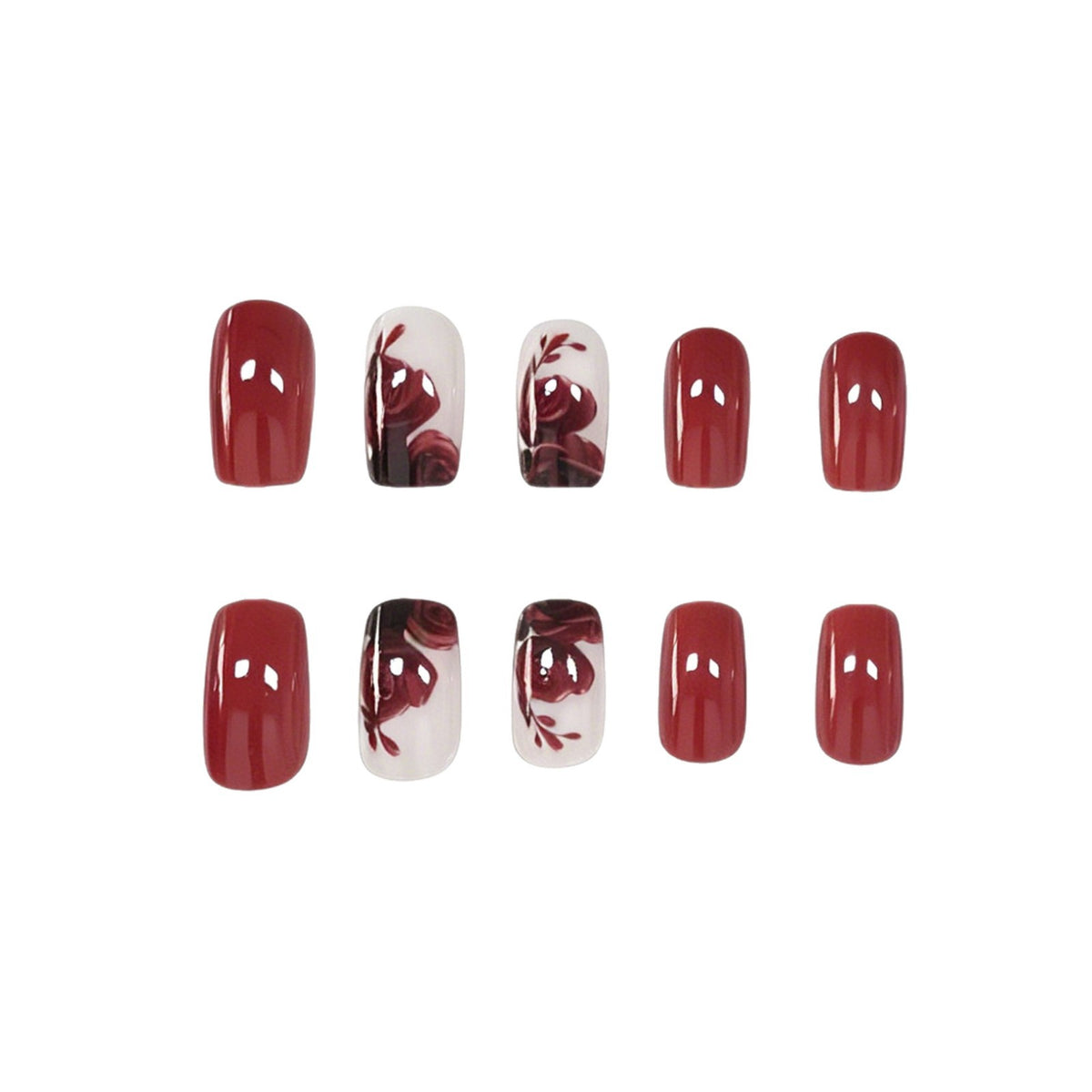 Detailliertes florales Nagelkunst-Set Brehn