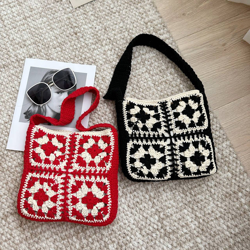 Gehäkelte Umhängetasche mit Folkloristischem Design Brehn
