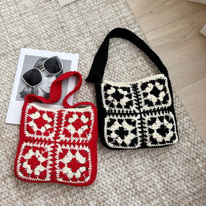 Gehäkelte Umhängetasche mit Folkloristischem Design Brehn