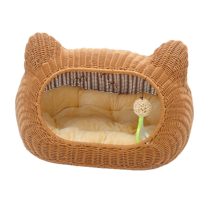 Gemütlicher Katzenkorb mit Ohrendesign Brehn