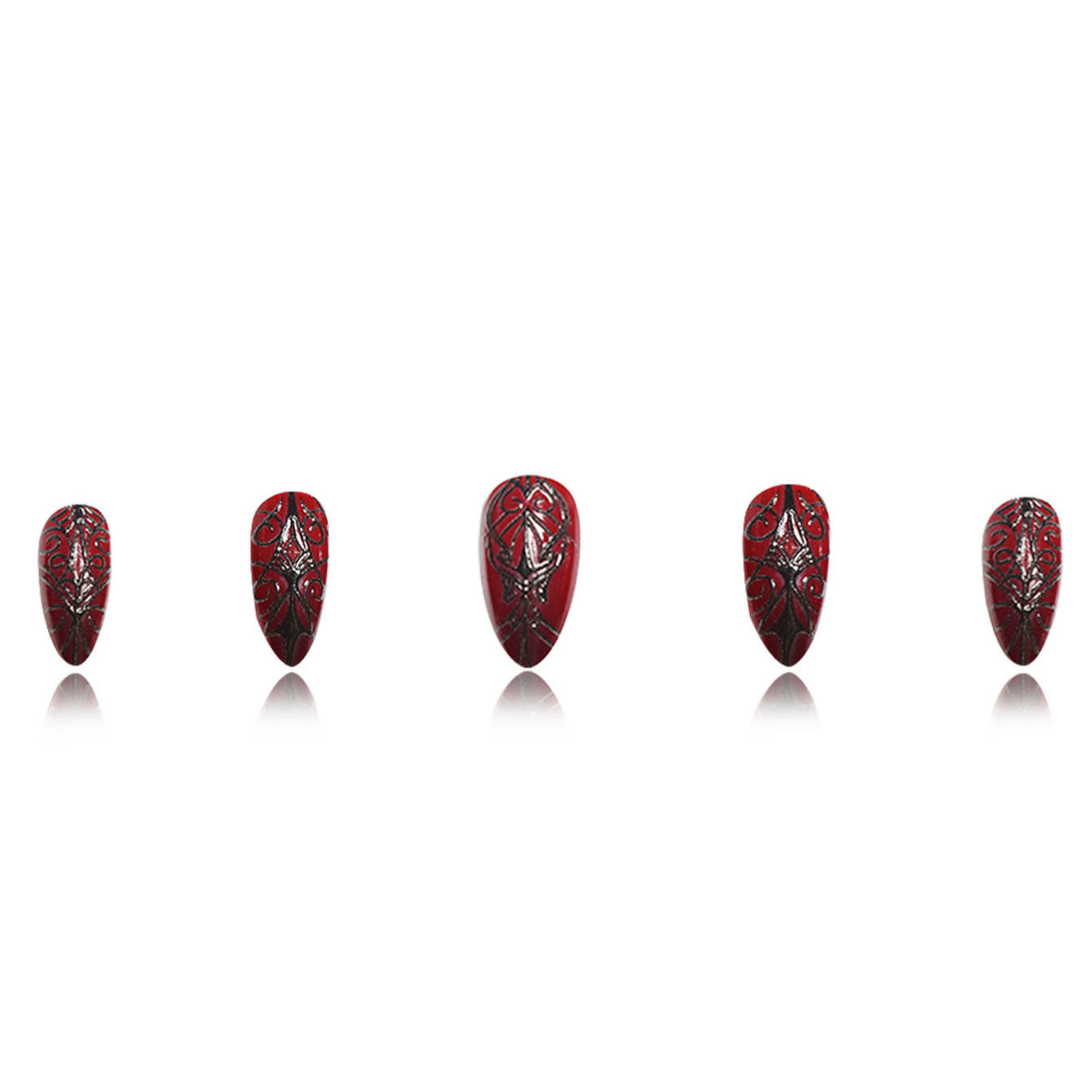 Gothic-inspirierten Stiletto Press-On Nagelverlängerungen Brehn