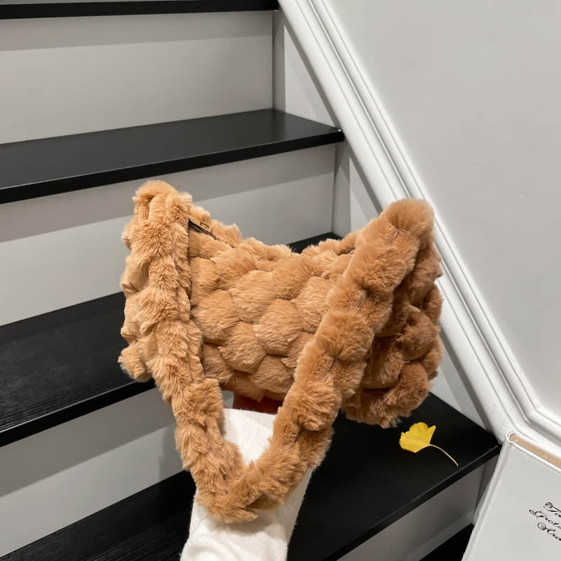Gemütliche strukturierte Plüsch-Handtasche Brehn