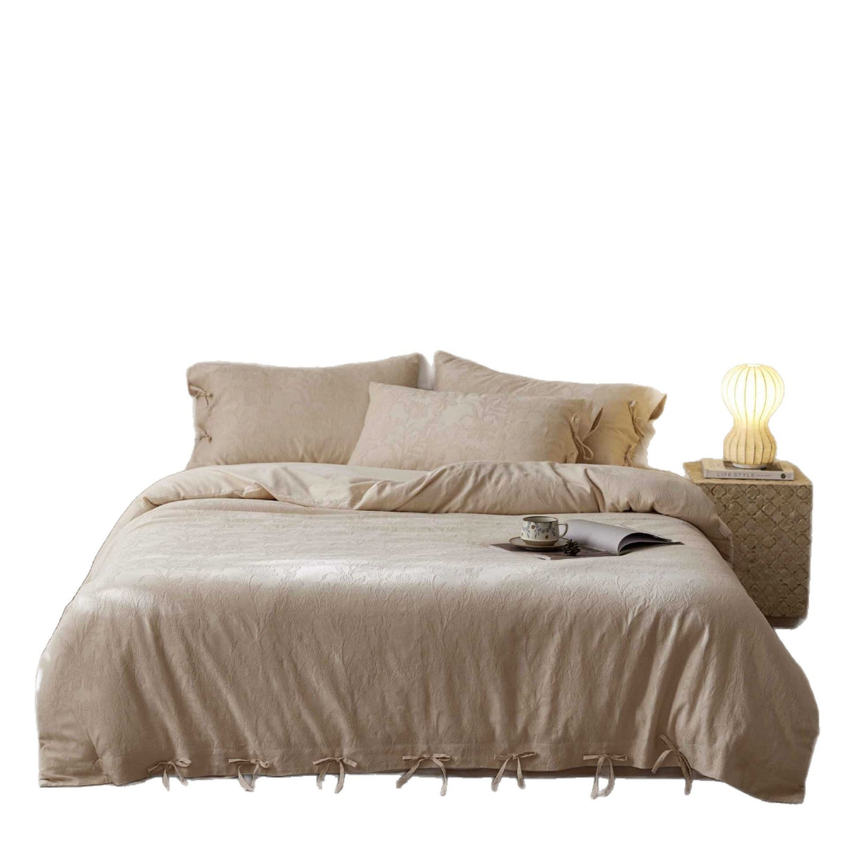 Luxus Jacquard Knotenverschluss Bettwäsche Set