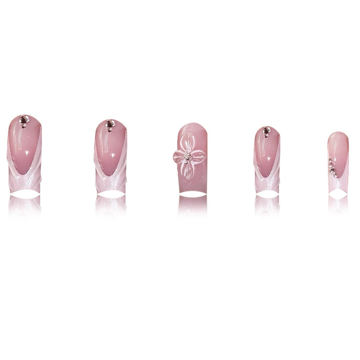 Elegante Blumen Press-On Nagelkunst Brehn