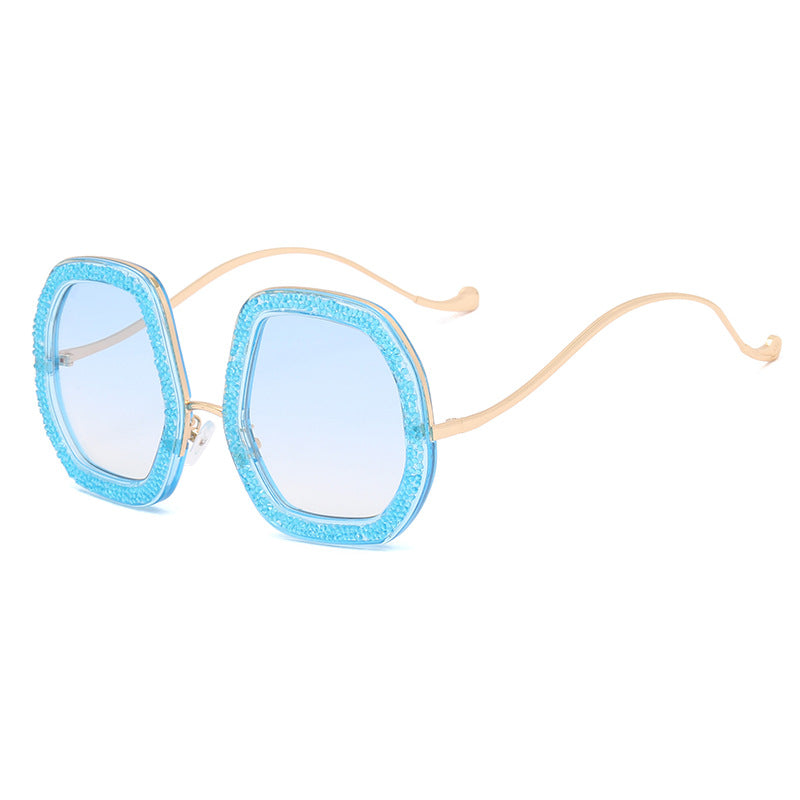 Damen extravagante Sonnenbrille mit funkelndem Rahmen Brehn