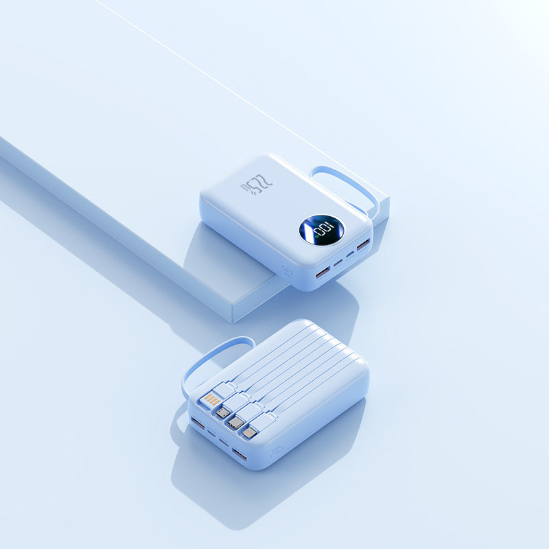 Tragbare Powerbank mit integrierter digitaler Kapazitätsanzeige und flexiblem Kabelmanagement Brehn