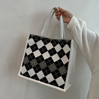 Elegante karierten Muster Tragetasche