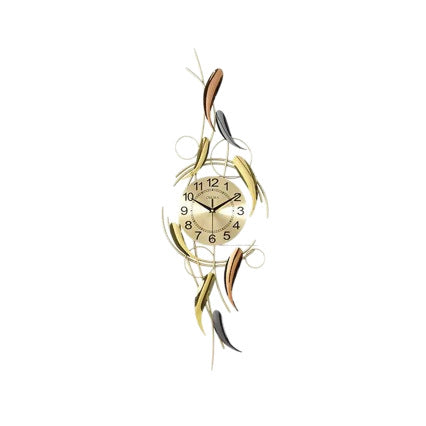Künstlerische Wanduhr mit Blattmotiv Brehn