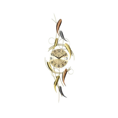 Künstlerische Wanduhr mit Blattmotiv Brehn