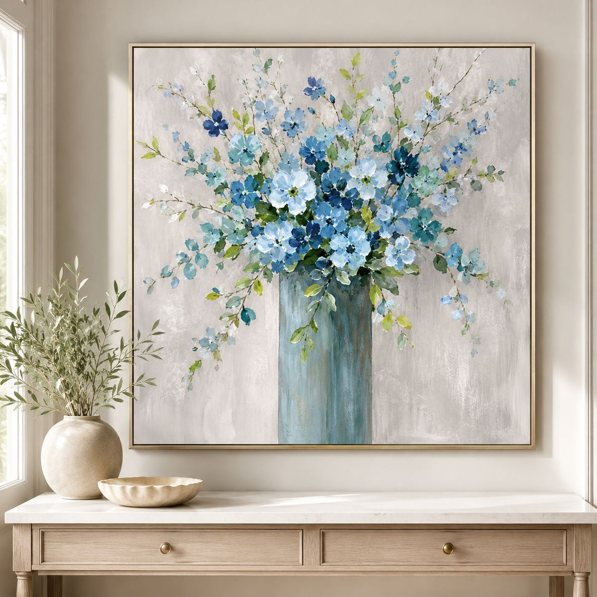 3D Texturiertes Floral Leinwand-Kunstwerk