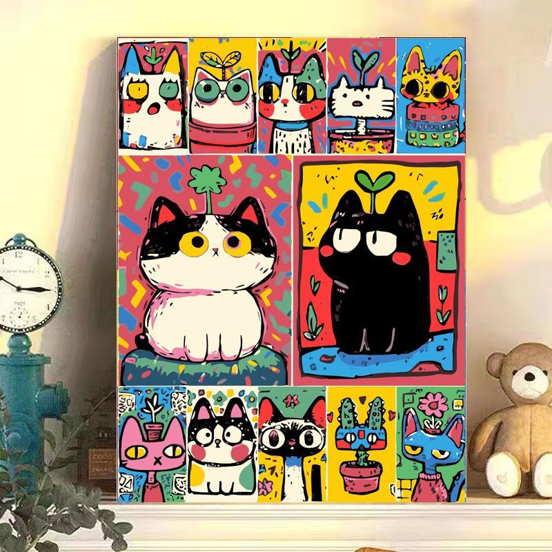 Verspielt Katzen-Themen Leinwand Wandkunst Brehn