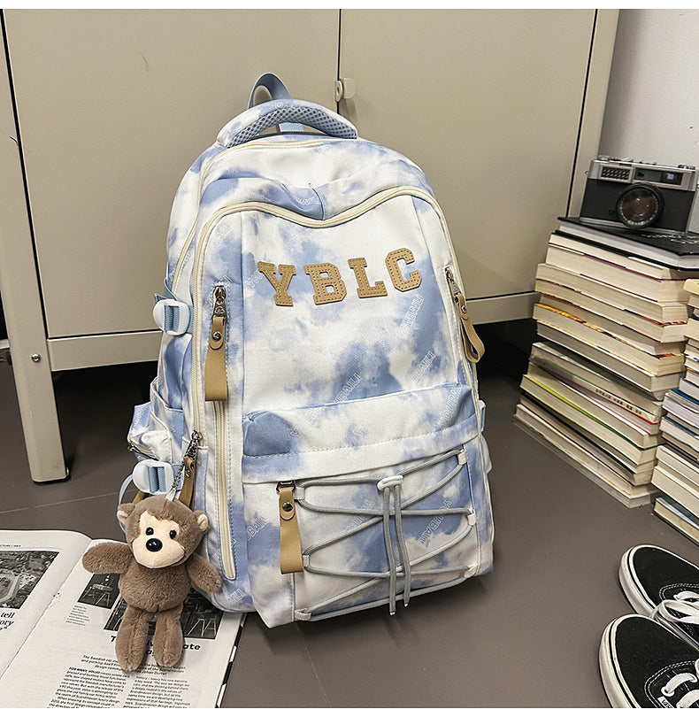 Mehrfachfächer Schultasche mit Wolkenmuster