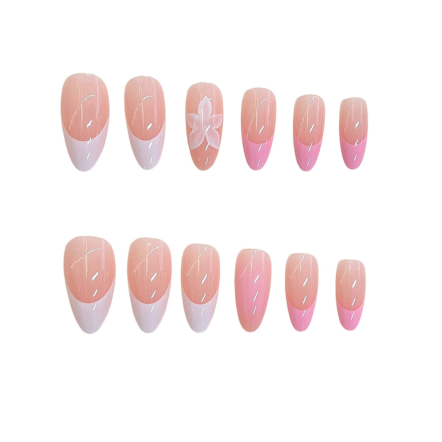 Künstlerisches floral Press-on Nageldesign Brehn