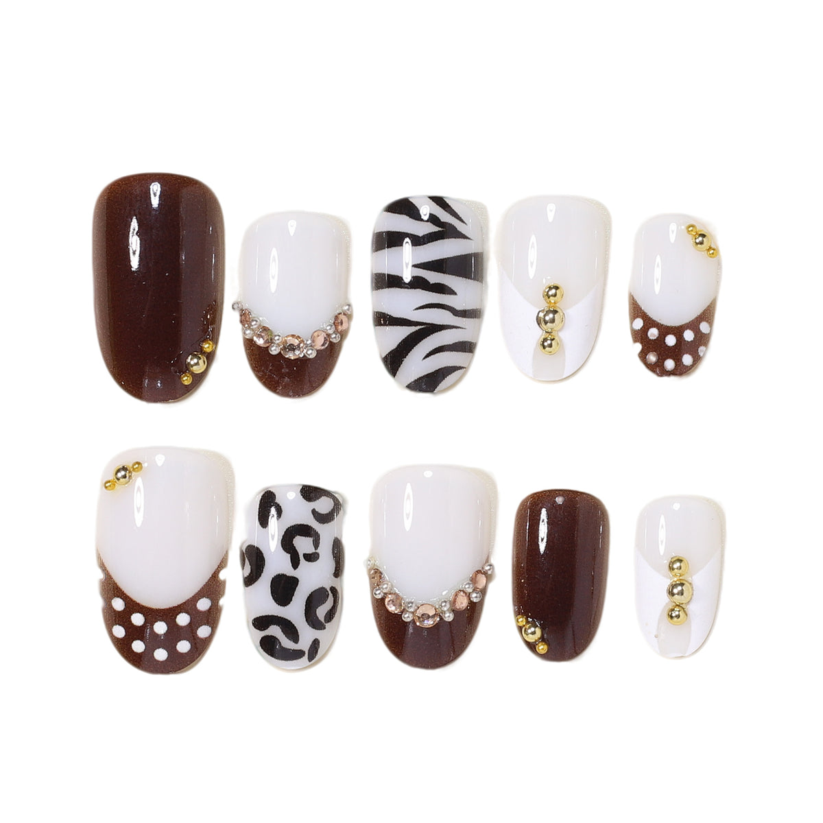 Künstlerisches Nageldesign-Set mit Edelsteindekoren Brehn