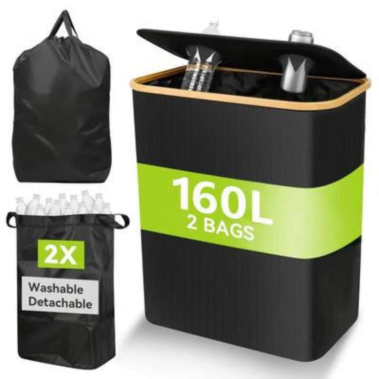 Multifunktionale Wäscheaufbewahrungsbox mit Bambusdeckel Brehn