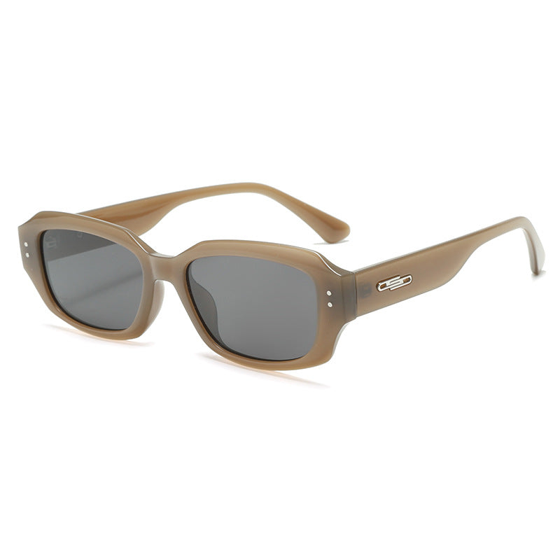 Damen modische quadratische Sonnenbrille mit innovativem transparentem Rahmen Brehn