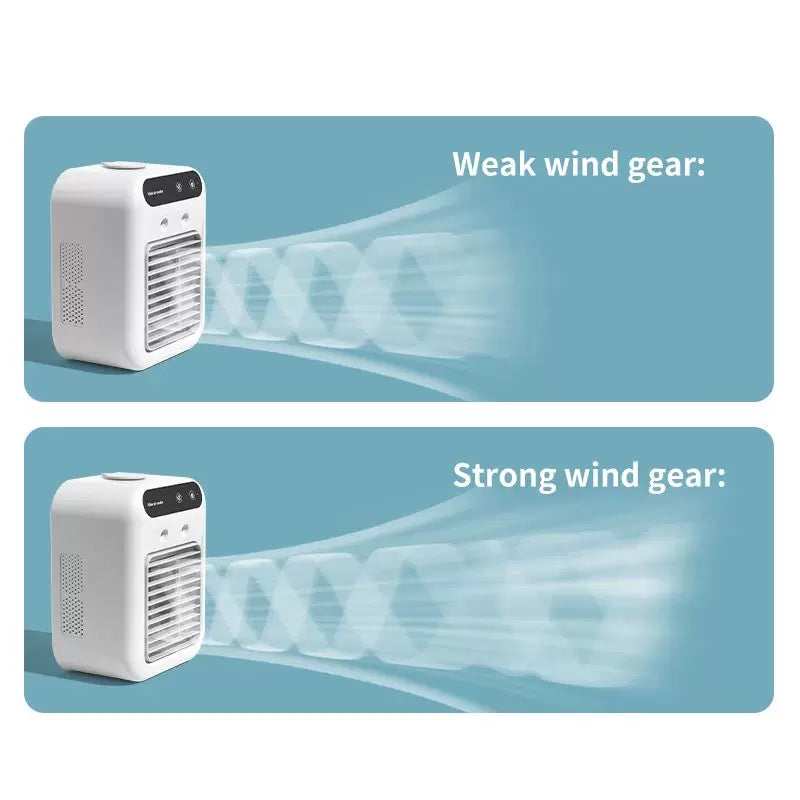 Unisex Einheitsgröße persönlicher Desktop-Evaporator-Mikrokühler mit oberer Füllung Eisreservoir einstellbare Multi-Winkel-Luftauslässe flüsterleiser USB-Lüfter Brehn