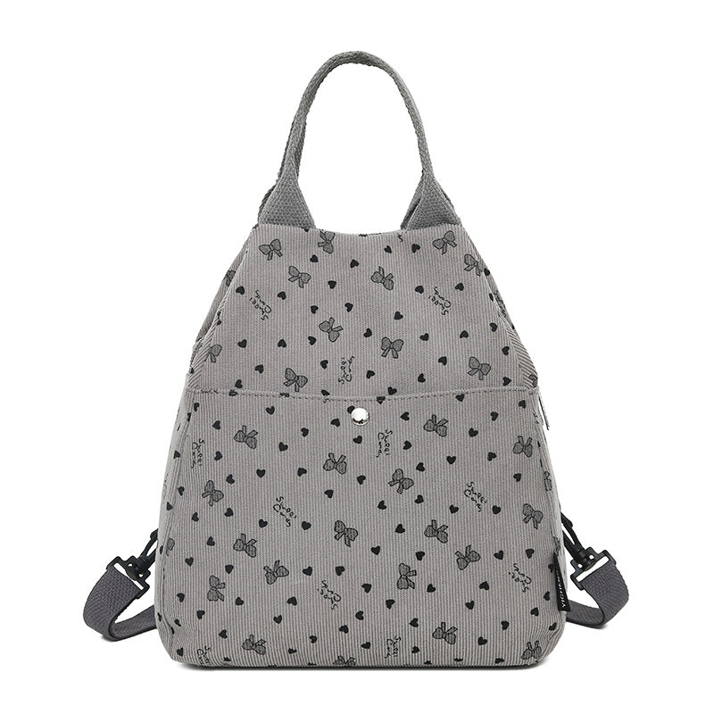 Cord-Rucksack mit Verspielten Motiven Brehn