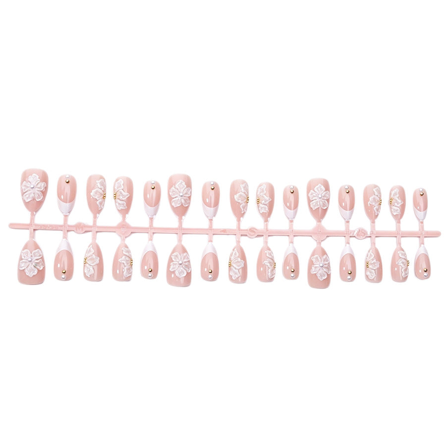 Handgemachtes Floral Design Press-On Nail Set Brehn