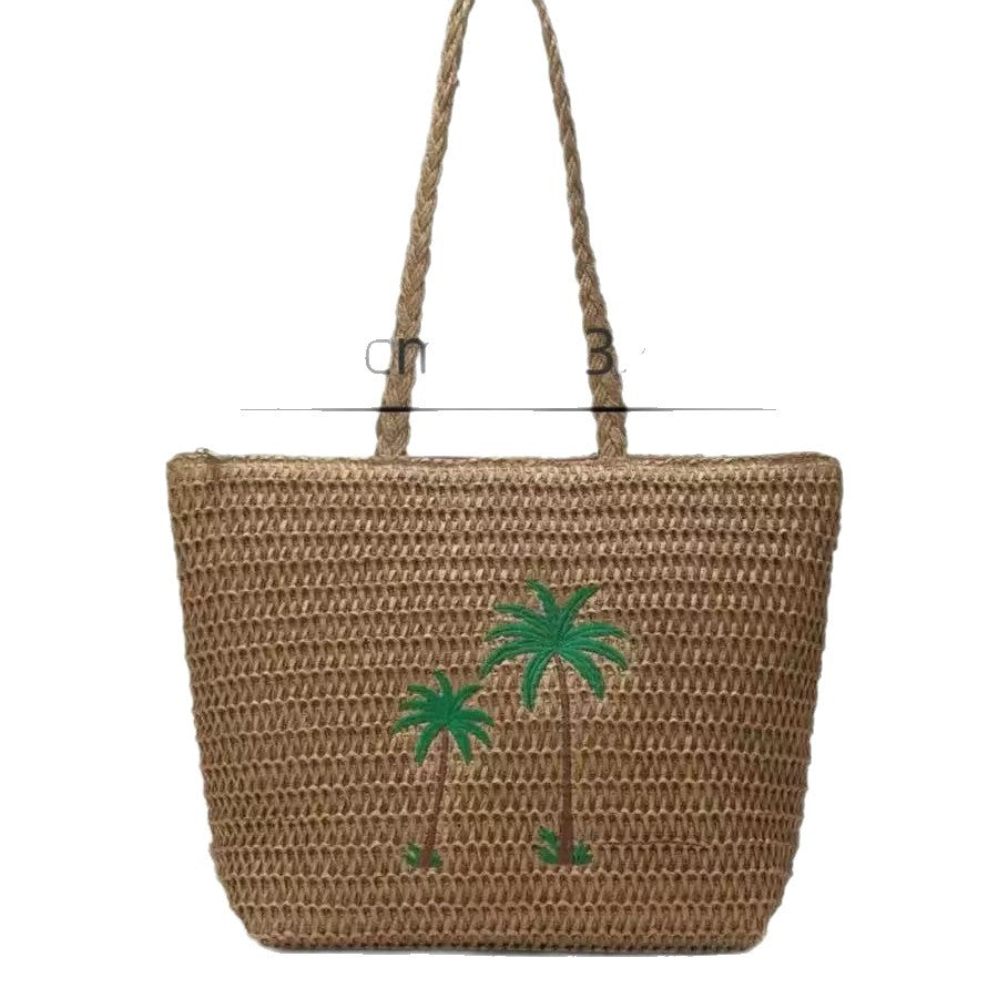 Strandtasche mit Handgefertigtem Palmenmuster Brehn