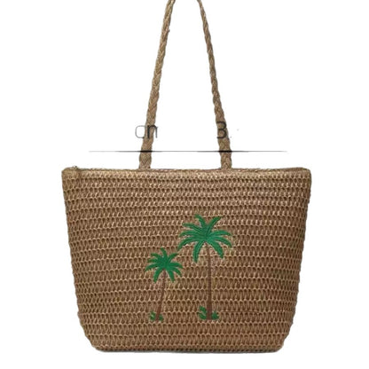 Strandtasche mit Handgefertigtem Palmenmuster Brehn