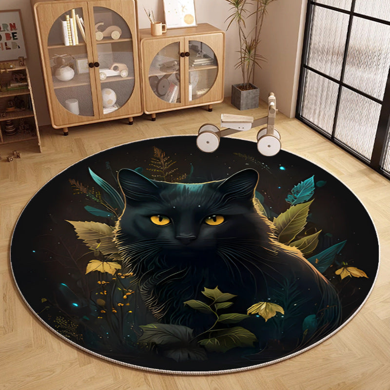 Runder Katzen-Themen Teppich