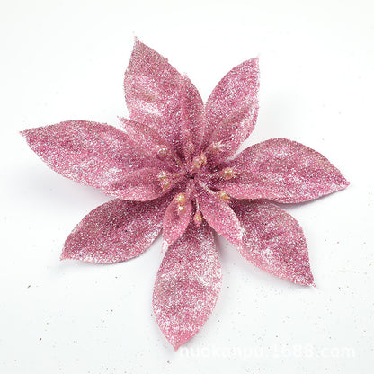 Glitzernde Weihnachtssternblumenornamente Brehn