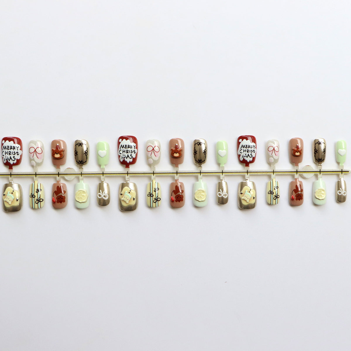 Festliches Thema Press-On Nagelkunst Set Brehn