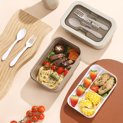 Mehrschichtige isolierte Bento-Lunchbox mit eingebautem Besteck