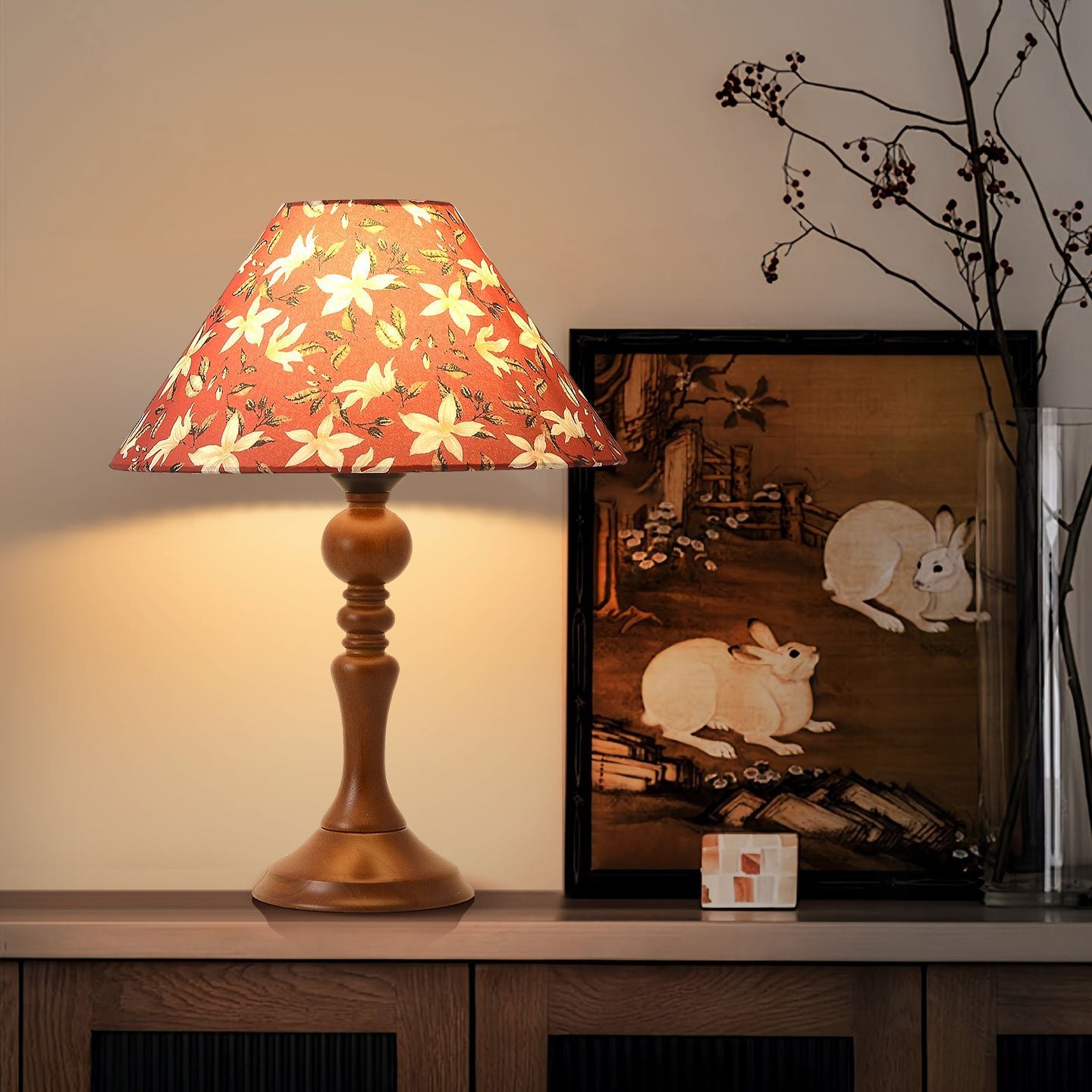 Dekorative Blumenmuster Tischlampe