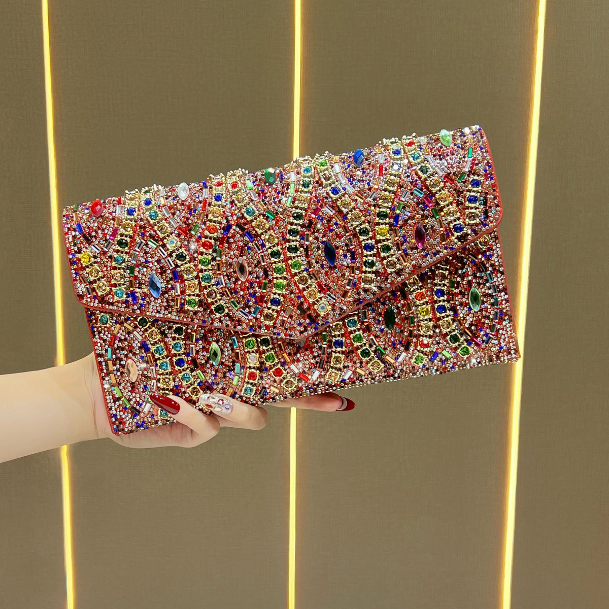 Dekorative Pailletten Abend Clutch