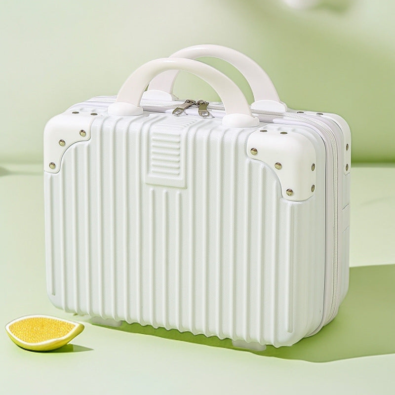 strukturierte Hartschalen-Reise-Beauty-Box mit Kunstleder-Eckverstärkungen und doppelten Obergriffen Brehn