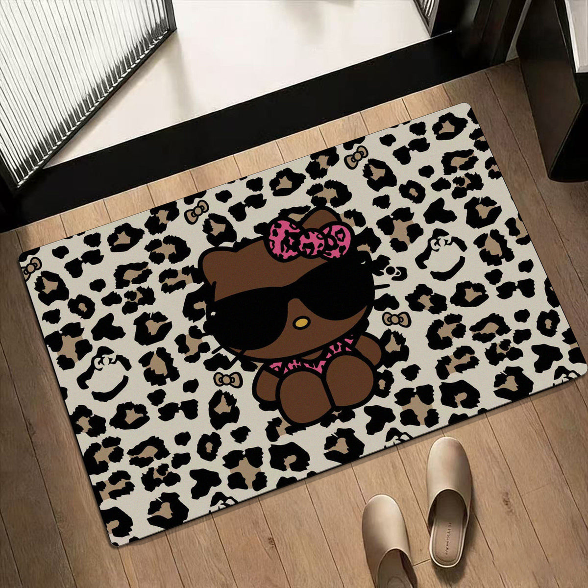 Leopard Print Hello Kitty Dekorative Teppichmatte