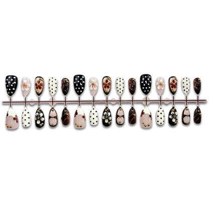 Floral Design Press-On Nail Art Brehn