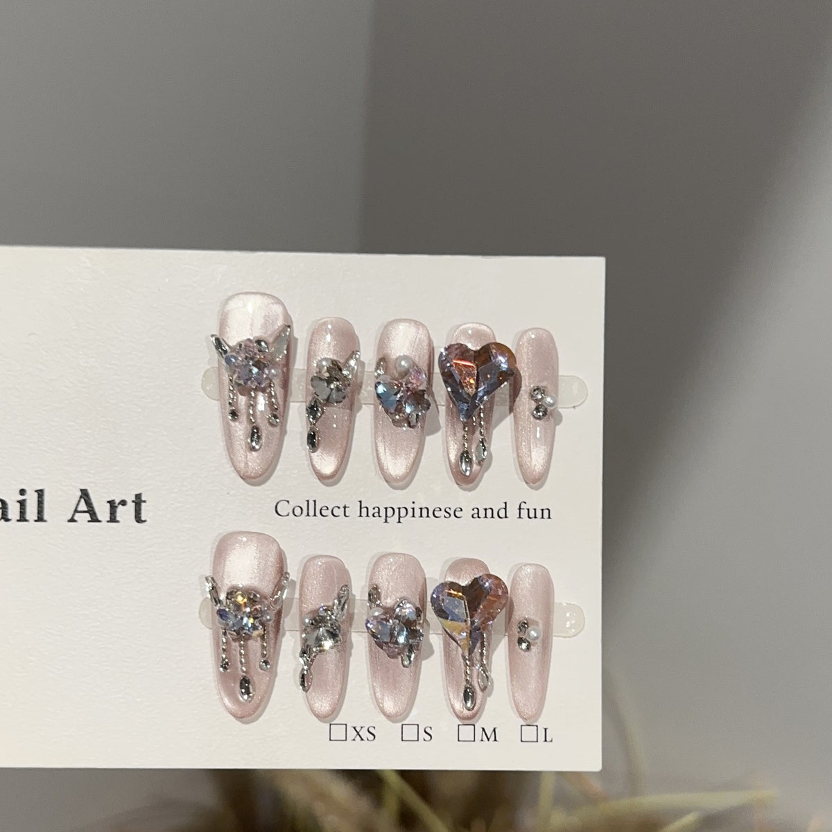 Glamouröse Strass Akzent Press-On Nail Art Set