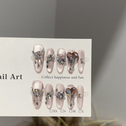 Glamouröse Strass Akzent Press-On Nail Art Set