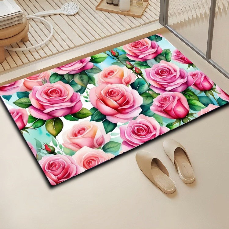 Florales Design Badezimmermatte Brehn