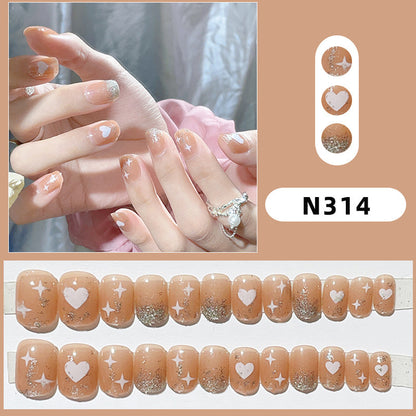 Blumenmuster Press-On Nagelset