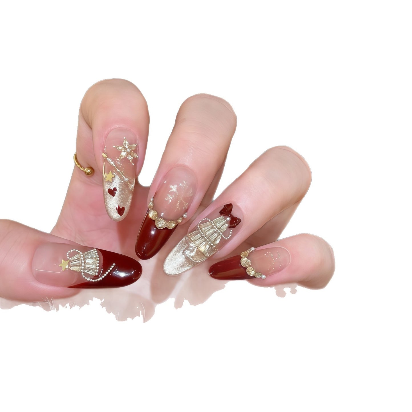 Kunstnagelspitzen mit Festlichem Glamour-Design Brehn