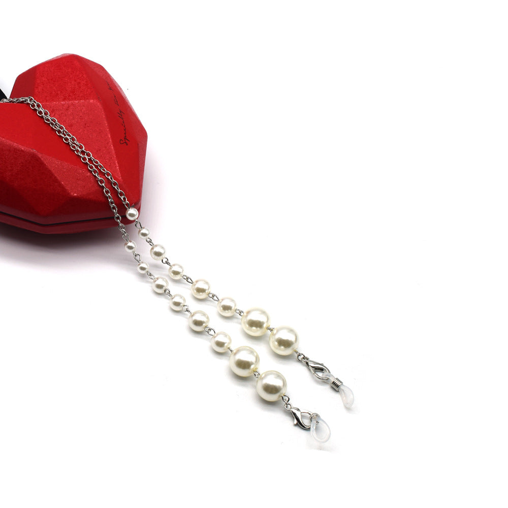 Elegante Perlen- und Silber-Brillenband Brehn