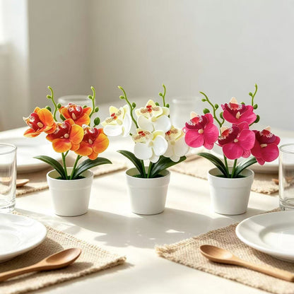 Elegante dekorative Orchideen-Blumenarrangement für die Wohnungseinrichtung