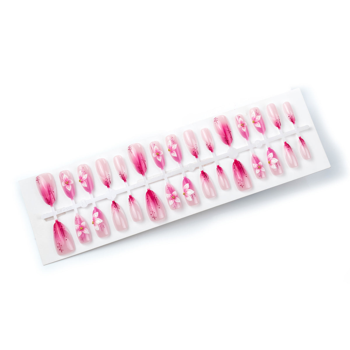 Blumeninspiriertes 3D Press-On Nagelkunst Brehn