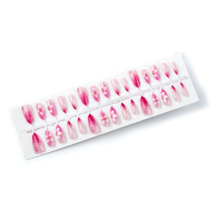 Blumeninspiriertes 3D Press-On Nagelkunst Brehn