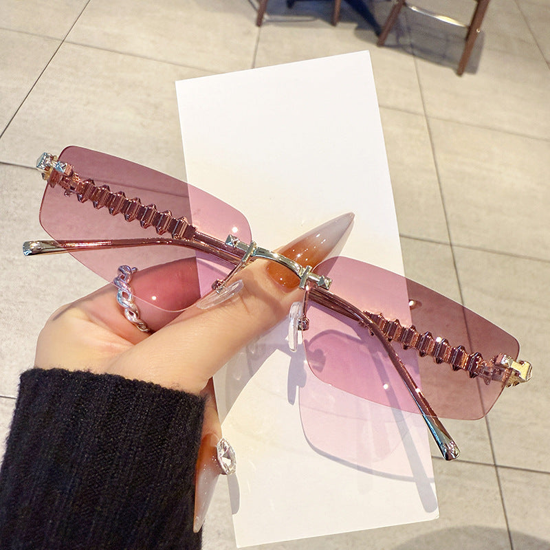 Modisch Vorne Slim Rechteck Sonnenbrille