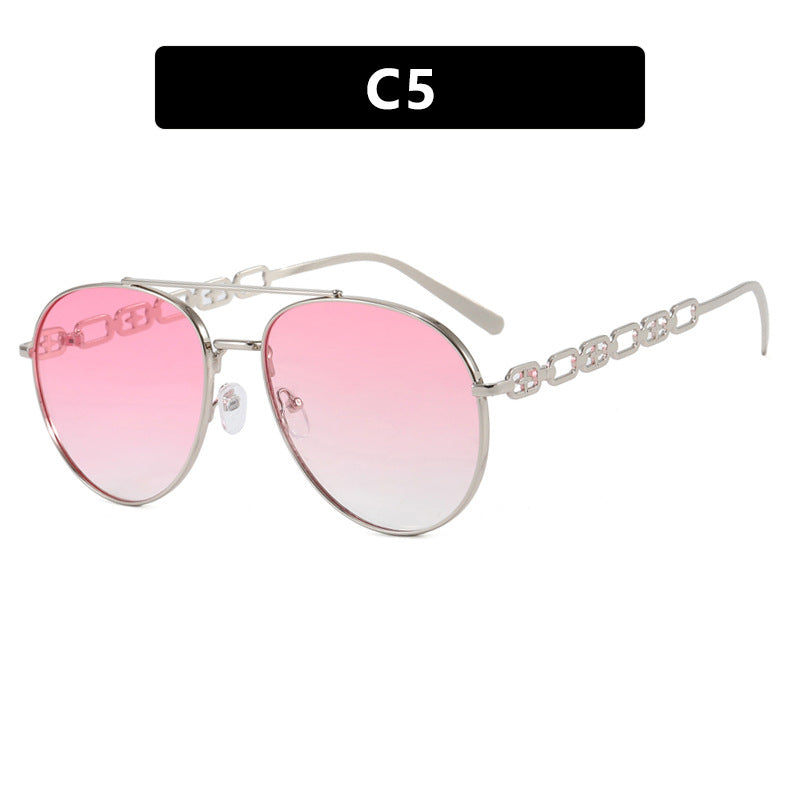 Damen auffällige Sonnenbrille mit luxuriösem Kettendetail und polarisierten Gläsern Brehn
