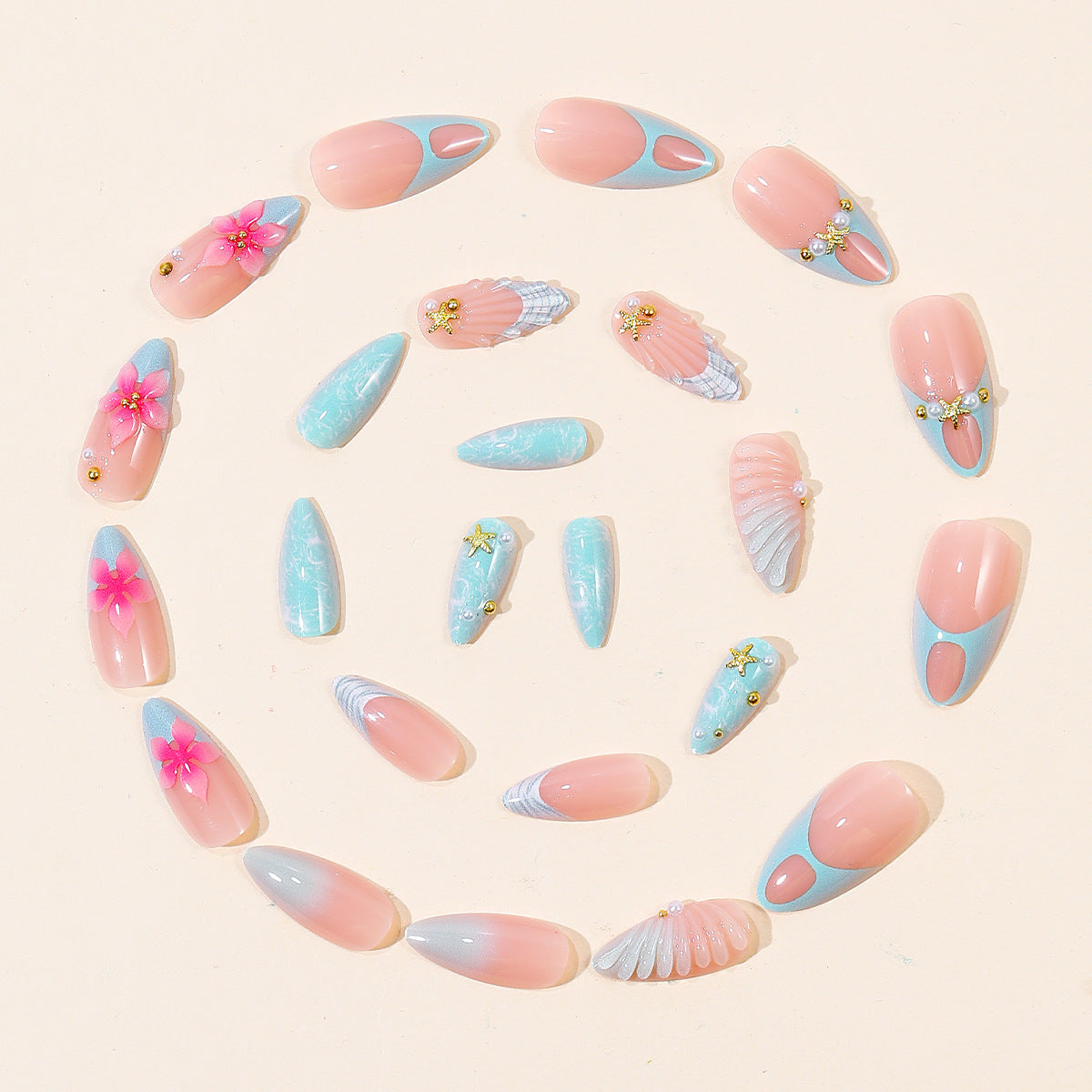 Dekorative Florale 3D Nagelkunst Erweiterungen Brehn