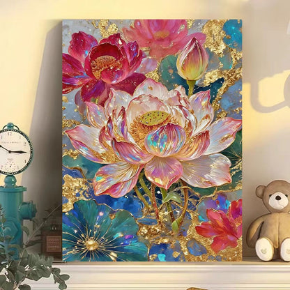 Luxuriöse florale abstrakte Leinwand Wandkunst Brehn