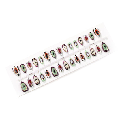 Dekoratives Halloween-Themen Press-On Nagelkunst-Set Brehn