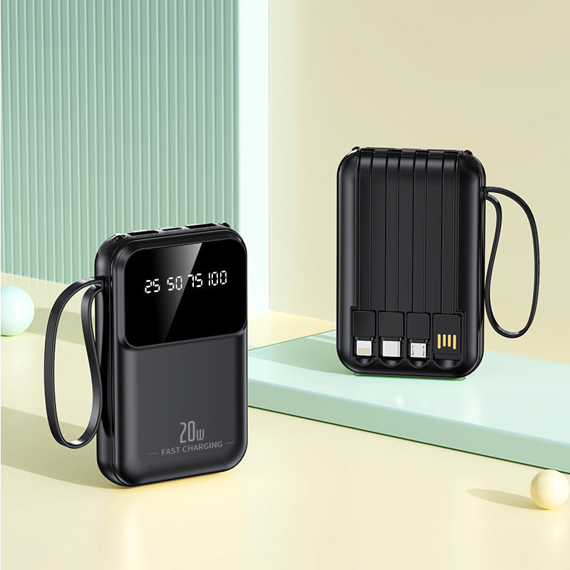 Tragbare Powerbank mit Integrierten Ladekabeln und Smart-Ladestandanzeige Brehn